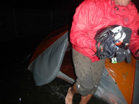 Jay removing the last items from the tent!