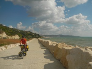 Beautiful Boardwalk - a sea wall to protect the hills.