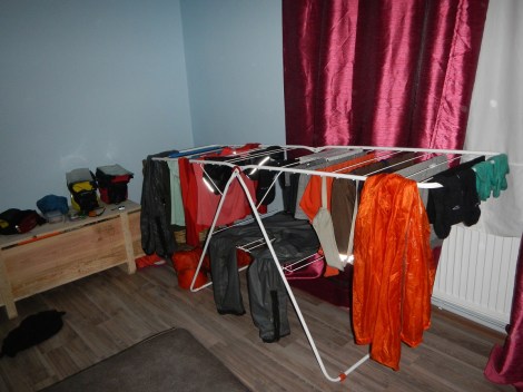 Drying our gear post deluge