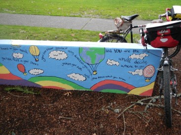 Linfield College Senior Bench- Back side. 