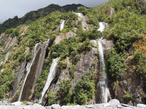 Waterfalls abound in the rain forest - these were taken at the Franz Joseph Glacier