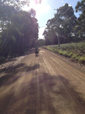 The road up the Old Station - a well maintained dirt road. 