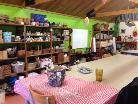 All glued - ready for grouting in the mosaic and felting studio. 